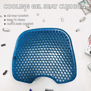 כרית מושב ארגונומית למשרד עם קצף זיכרון וג'ל, בעיצוב חלת דבש לקירור, כרית גב תחתון לתמיכה בעצם הזנב, תפירה מיוחדת - Product Image 3