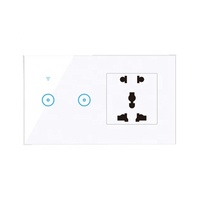 CE FCC ROHS חכם בית שקעים ומתגים Alexa Google קול חכם חיים App 2 כנופיית זכוכית מגע מתג חכם ושקעים