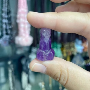 Vente en gros nouveauté artisanat en cristal de guérison sculpté à la main mélange de matériaux mini baguette de massage <span class=keywords><strong>pénis</strong></span> en cristal pour femme - Product Image 2
