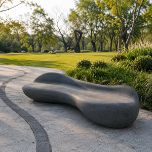 Bandeja para Bonsái de Piedra Gris, Soporte Decorativo para Plantas, Base Curva de Piedra para Escritorio - Product Image 2