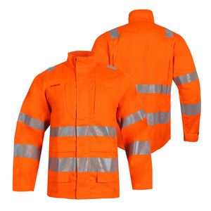Chaqueta de Trabajo Ignífuga XINKE EN11611 EN11612 EN1149-5, Ropa de Seguridad Reflectante Naranja para la Industria Petrolera y Minera - Product Image 5