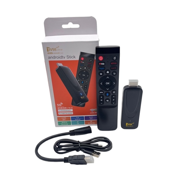 TV98 Android 14.0 TV Stick 8K Ultra HD RK3528 Quad-Core 2GB+16GB Dual Band WiFi  5.0 Portable Streaming Media Player