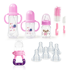 Ensemble de biberons portables sans BPA avec tétines remplaçables et brosses de nettoyage pour coffret cadeau de nouvelle maman - Product Image 1