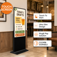 Pantalla Interior 4K 2K Ultra HD de 32-65 Pulgadas 178 °   Soporte Móvil Interactivo Táctil 24/7 con Vista Amplia y Diseño Delgado de 4 mm