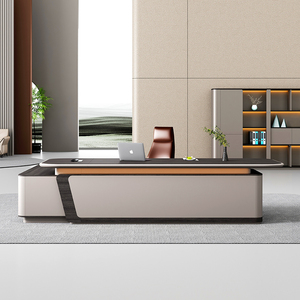Escritorio ejecutivo en forma de L moderno superventas, muebles de oficina de CEO con características convertibles para Gerentes - Product Image 1