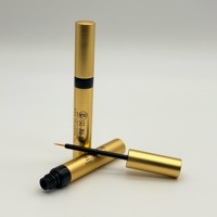 Emballage cosmétique de luxe en aluminium doré et plastique, tube vide 2 en 1, double usage, mascara, eye-liner liquide, conteneur personnalisé avec logo, 5 ml