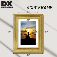Cadres photo en plastique doré DX Designs en gros, 4x6, 5x7, 8x10 pouces, A5, A4, A3 - Cadre photo rétro élégant personnalisé en PS pour la décoration de la maison