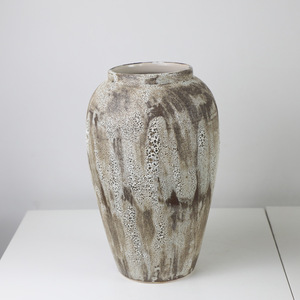 Vase en céramique antique rustique vintage avec motif floral, style design industriel émaillé pour la décoration de la maison, pour l'arrangement floral - Product Image 3