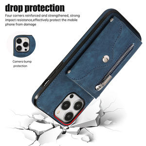 Étui de téléphone portefeuille en cuir de style professionnel de luxe avec poignet et longue bandoulière pour iPhone 15 14 <span class=keywords><strong>Pro</strong></span> Max étui de téléphone avec support - Product Image 3