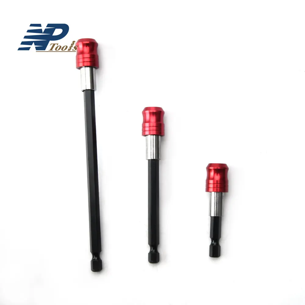 Naipu 1/4 ''Hex Shank Quick Red Release Tournevis Porte-embout magnétique autobloquant Barre d'extension pour embout de perceuse