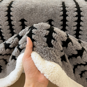 Venta al por mayor <span class=keywords><strong>de</strong></span> fábrica, manta Jacquard <span class=keywords><strong>de</strong></span> lana <span class=keywords><strong>de</strong></span> cordero <span class=keywords><strong>de</strong></span> doble capa gruesa ecológica, tamaño personalizado, <span class=keywords><strong>cubierta</strong></span> <span class=keywords><strong>de</strong></span> terciopelo con sensación <span class=keywords><strong>de</strong></span> nube <span class=keywords><strong>de</strong></span> <span class=keywords><strong>invierno</strong></span> - Product Image 2