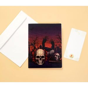 Halloween Pop Up Card 3D Skull Greeting Card For Boys Girls Men Women Irregular Shape Paper <b>Matte</b> <b>Varnish</b> SD261US1520 - Product Image 6