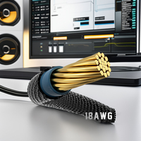Kabel ekstensi PSU kabel ekstensi kepang nilon PVC lembut 18 #163*0.08 untuk casing PC/ATX GPU