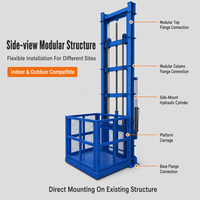Lift Barang Modular Hidrolik Rel Pandu Indoor Outdoor Pra-Rakit untuk Bangunan Bertingkat Banyak