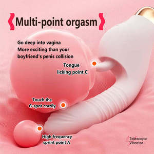 Hot Active <span class=keywords><strong>Sex</strong></span> Toys Box für weibliche Mastur bator Elektro <span class=keywords><strong>massage</strong></span> Teleskop Zunge lecken Vibrator Adult Penis Chinesische Produkte - Product Image 2