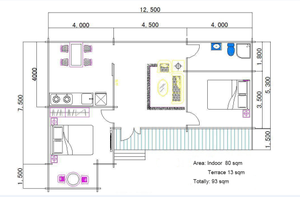 <span class=keywords><strong>Casa</strong></span> de madera prefabricada con temática forestal de dos dormitorios Villa <span class=keywords><strong>tranquila</strong></span> y cómoda con marco de madera cerca de la naturaleza - Product Image 2