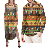 Ensembles de vêtements pour couples pour la Saint-Valentin, robe slim, motifs africains Kitenge, chemises pour hommes, ensemble de 2 pièces pour couples, logo personnalisé