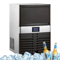 Piccola Macchina per Ghiaccio Commerciale Domestica da 42KG/24H in Acciaio Inox con Raffreddamento ad Aria, Motore e Pompa per Casa/Ufficio/Bar