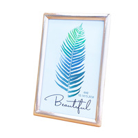 Cadre photo en métal sur mesure à bord étroit, style minimaliste, pour table, couleur or rose, fournisseur en gros