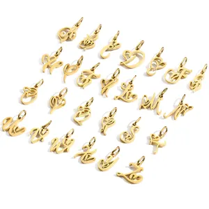 Buchstabenanhänger A-Z hypoallergen Schmuck vergoldet Initial-Buchstaben Charms für Halsketten für Damen Anhänger