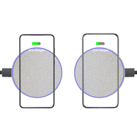 Chargeur sans fil 15W ultra silencieux Chargeur portable sans fil à chargement rapide pour téléphone Android pour iphone