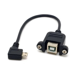 Cavo Micro <span class=keywords><strong>USB</strong></span> 5 pin Maschio Angolato a 90 Gradi a Sinistra a <span class=keywords><strong>USB</strong></span> B Femmina per Montaggio a Pannello - Product Image 4