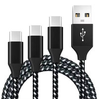 Câble de charge USB C 1m 2m 3m en nylon tressé, câble de charge rapide pour Samsung, charge rapide de type C