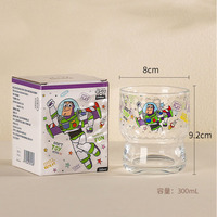 Verre à boire en verre motif dessin animé 300 ml, pour jus, usage domestique, coffret cadeau
