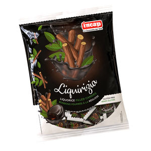 Commercio all'ingrosso 36 mesi Shelf Life italiano Candy nero Incap caramelle riempite di liquirizia con dolci sacchetti di imballaggio Made In Italy - Product Image 1