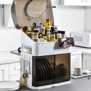 Estante de secado de platos de <span class=keywords><strong>2</strong></span> capas con escurridor, estante de almacenamiento de cubiertos, organizador de utensilios para palillos de tazón - Product Image 3