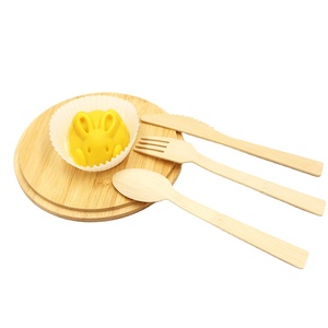 Ensemble de couverts jetables en bambou écologiques à prix avantageux, fourchette, cuillère, couteau, pour les fêtes, 17 cm, en vente flash - Product Image 2