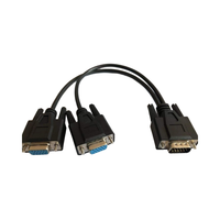 Cable divisor VGA HDB15M a 2 HDB15F de 1 pie + 1 pie con cubierta de PVC y blindaje de lámina para computadoras
