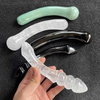 Baguette de Massage Yoni, gode en cristal Quartz, rose naturel, pour femmes, Massage, tête ronde en cristal