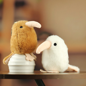 Porte-clés pendentif en peluche oiseau <span class=keywords><strong>Kiwi</strong></span> blanc et marron, jouet en peluche, figurine de dessin animé miniature, oreiller de sommeil, vente en gros - Product Image 5