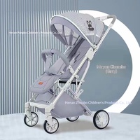 Poussette pliable légère en alliage d'aluminium à quatre roues pour bébé, avec poignée simple et portable, pour 0-6 mois, position assise et allongée