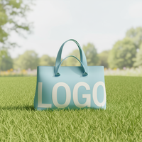 Sac à main en polyester tricoté tendance, couleur unie, sac fourre-tout réutilisable, ouverture supérieure, portable pour un usage quotidien, toutes saisons
