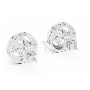 Pendientes de Diamantes Cultivados en Laboratorio con Halo Flotante, Engaste en Oro Amarillo y Cierres de Rosca Seguros, Elegantes y Minimalistas - Product Image 4