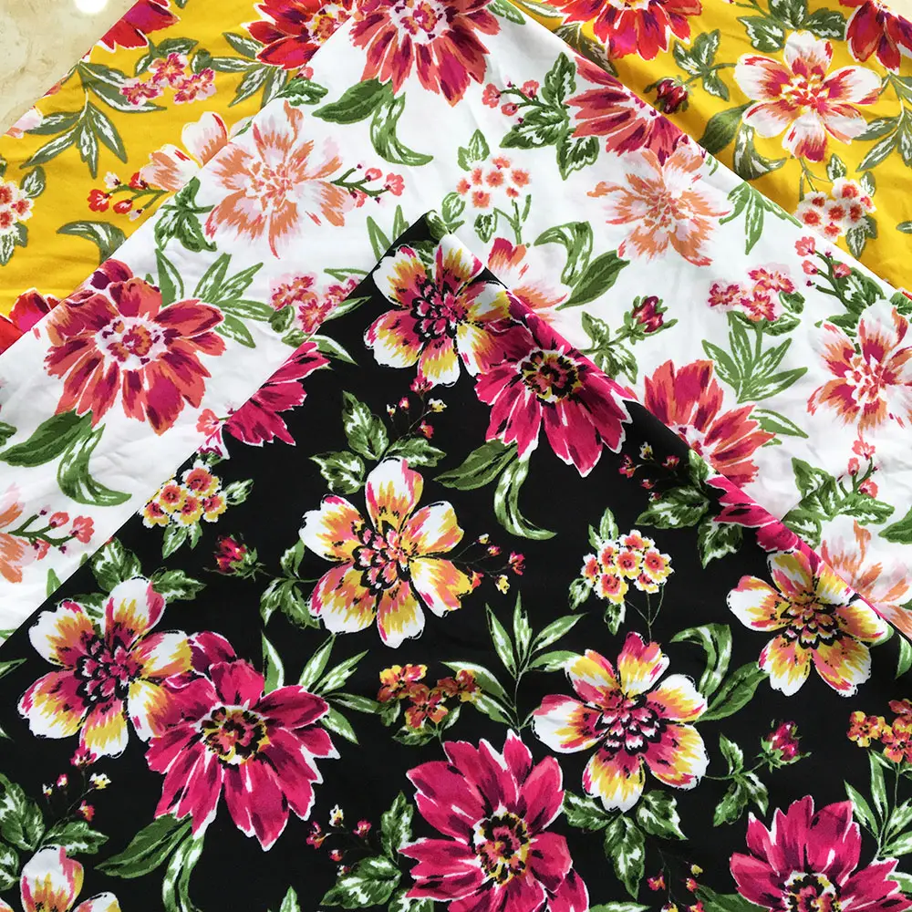 best selling flower printed spandex polyester knitted fdy fabric for sportswear