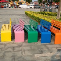 Banc de patio moderne en acier inoxydable pour extérieur, robuste et durable, idéal pour jardin, parc, rue urbaine