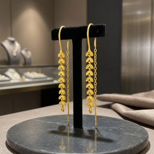SOUMYA CREATIONS Pendientes de Moda para Mujer, Diseño de Gota, Latón Hecho a Mano, Chapado en Oro con Engaste de Garra, para Aniversarios y Ocasiones Especiales - Product Image 4