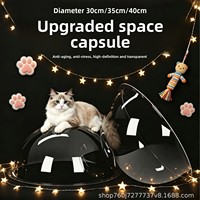 Lit pour chat en capsule hémisphérique transparente en acrylique, couvercle sphérique moulé par injection, maison pour chien semi-fermée, accessoire