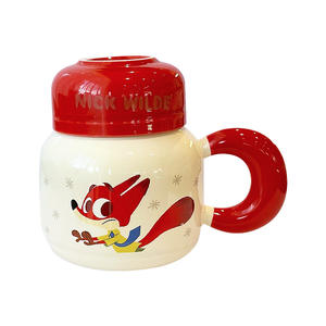 Taza de cerámica Zuo Mu Zootopia con tapa, taza resistente al calor para parejas, regalo de café para oficina, cumpleaños o festivales - Product Image 2