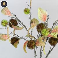 E418 buah kastanye buatan pengaturan bunga Cina pemasangan lembut pohon kastanye dihiasi buah