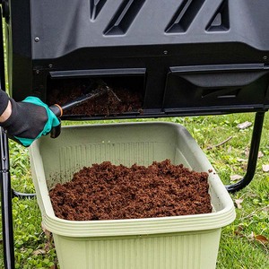 Garden Tumbling Composter Outdoor 43 Gallon Black Dual <strong>Rotating</strong> Batch <strong>Compost</strong> <strong>Bin</strong> - Product Image 3