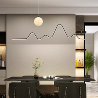 Lustre LED minimaliste scandinave personnalisé lune suspension pour salle à manger Table Bar taille moyenne pour îlot de cuisine