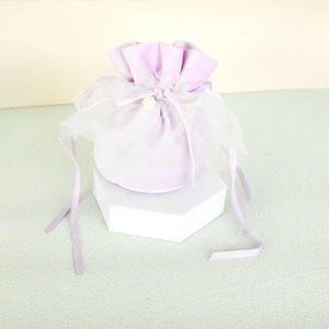 Eastsunshine Hot Sale OEM Customizable Style Pretty Fashionable Soft Velvet Jewelry Pouch Drawstring Gift Pouch With Faux Pearl - Product Image 3