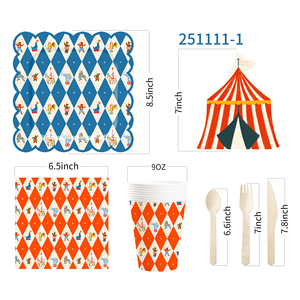 DAMAI - Decoración para Fiestas de Carnaval, Tema de Circo, Platos y Servilletas de Papel para Cumpleaños, Juego con Vasos y Pajitas para 8 Personas - Product Image 6