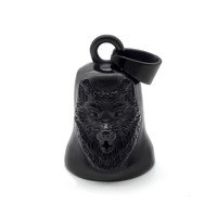 Cloche de moto personnalisée en acier inoxydable, motif tête de loup viking, pour motard, gremlin, gardien