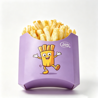Boîte à frites jetable de haute qualité en papier écologique de qualité alimentaire avec revêtement PE, emballage pour frites à emporter