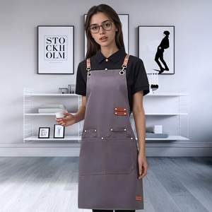 Wholesale Custom Durable Waterproof Stain-Resistant Cotton Canvas <b>Aprons</b> Reusable Washable Family Cleaning for Restaurants - Product Image 4